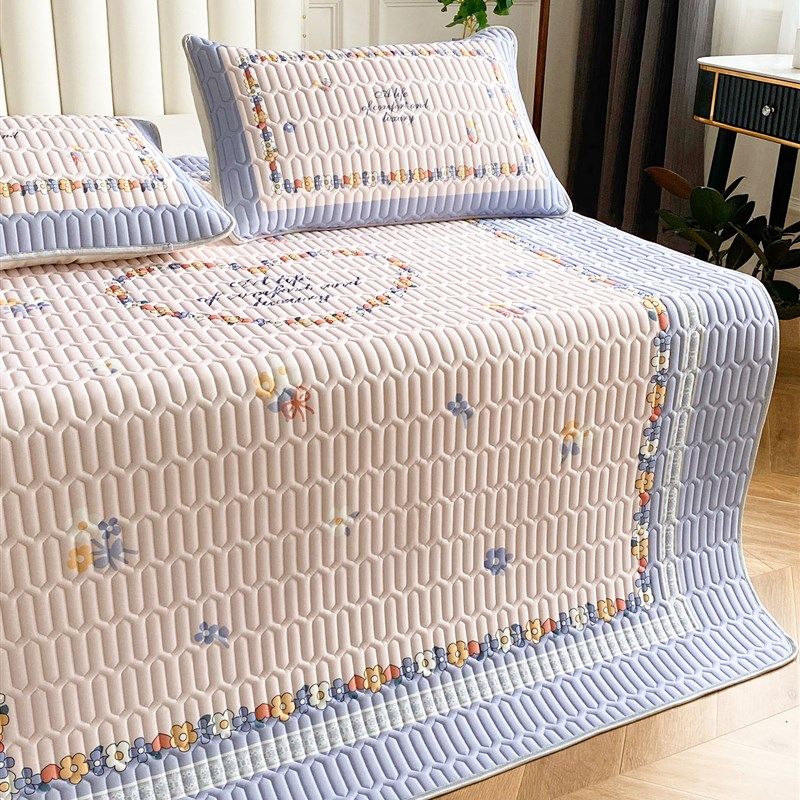 夏季加厚大版数码印花乳胶凉席冰丝三件套单人双人可水洗空调席子,淘宝优惠券,粉丝福利购,淘宝优惠卷