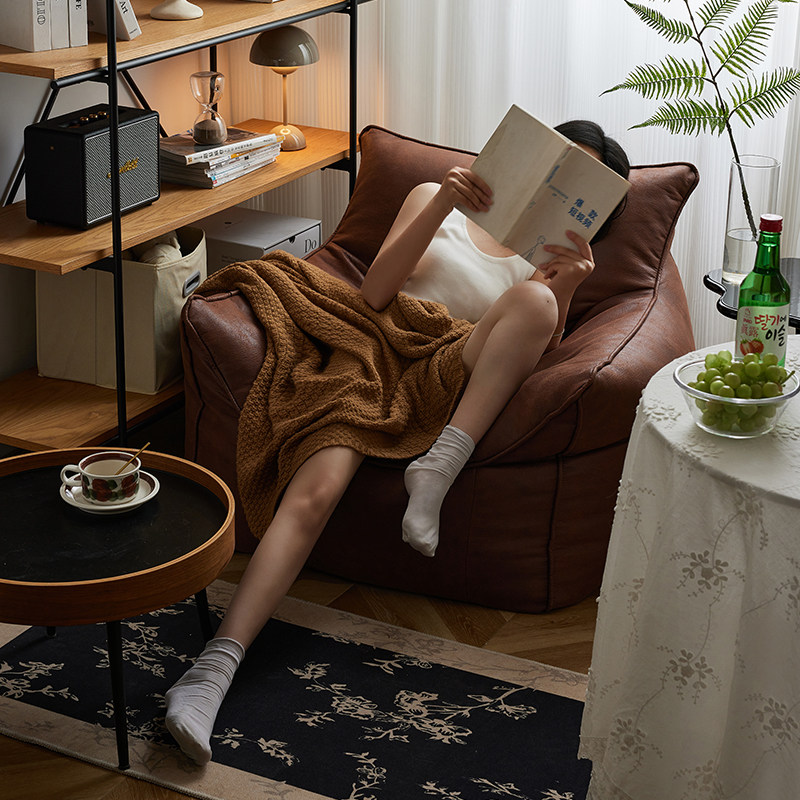 小四复古单人沙发客厅小户型布艺转角懒人沙发可躺可睡休闲沙发椅,淘宝优惠券,粉丝福利购,淘宝优惠卷