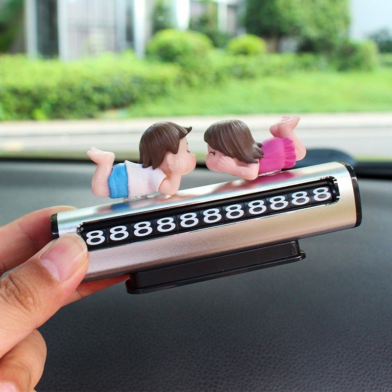 可爱卡通汽车停车号码牌临时停靠挪车电话牌滚轮式车载移车摆件女,淘宝优惠券,粉丝福利购,淘宝优惠卷