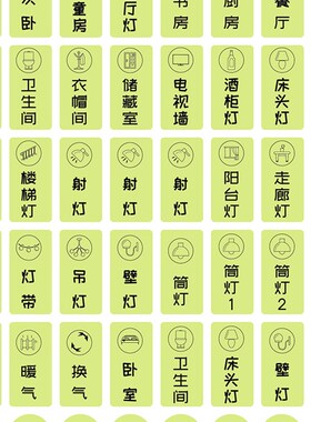 黑色夜光荧光电箱开关标识贴纸开关创意墙贴插座标志指示创意标签