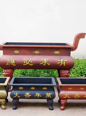 寺庙铸铁香炉室内外祖堂烧制插香鼎碳钢防锈供佛 大小号祠堂家用