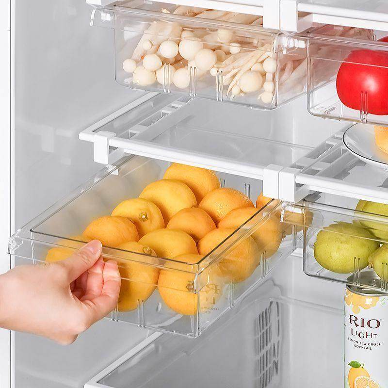 冰箱抽屉式收纳盒挂篮内部悬挂鸡蛋用厨房保鲜冷冻置物架托 托神,淘宝优惠券,粉丝福利购,淘宝优惠卷