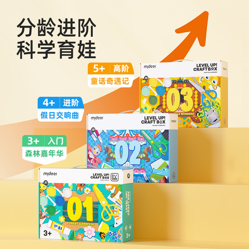 弥鹿儿童手工diy制作材料包幼儿园创意黏贴美术盒益智玩具女孩3岁,淘宝优惠券,粉丝福利购,淘宝优惠卷