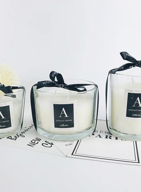 样板房展厅卫生间浴室玻璃杯香薰蜡烛三件套摆件软装饰品北欧轻奢