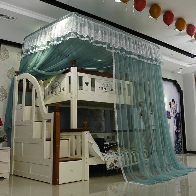 儿童双层子母床蚊帐1.5m上下床梯形书柜款高低床u型伸缩1.2米1.35,淘宝优惠券,粉丝福利购,淘宝优惠卷