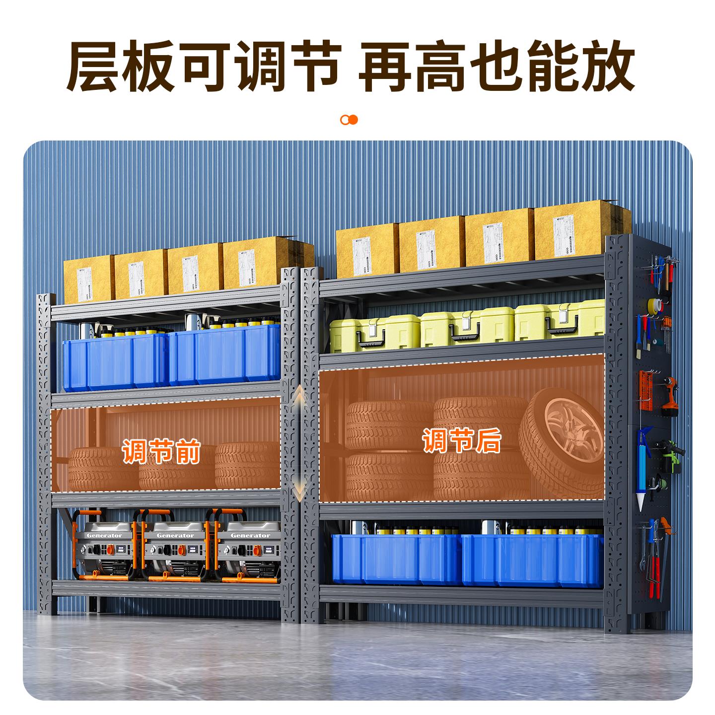 Heavy-duty shelves warehouse storage rack multi-layer storage rack with hole plate side hardware tool rack placement storage rack