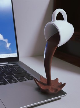 【打翻的卡布奇诺】创意咖啡杯立体摆件桌面装饰品创意恶搞摆件