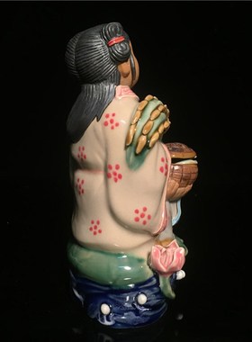 石湾公仔陶瓷和合人物摆件创意家居电视柜工艺品客厅摆设亲友送礼