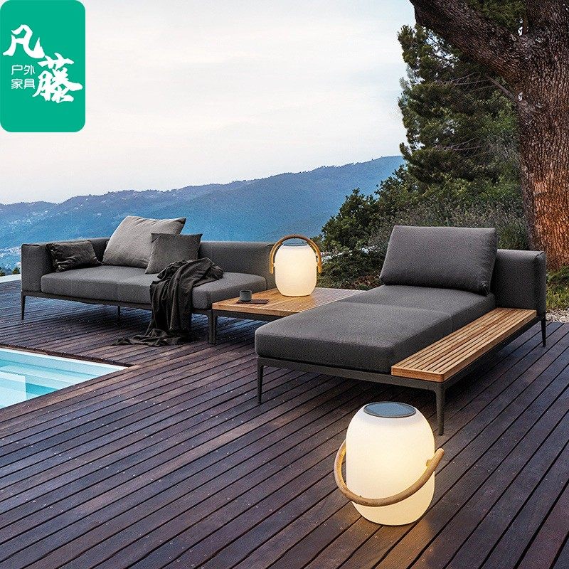 户外实木沙发家具庭院柚木美式室外露天民宿酒店防水铝合金沙发,淘宝优惠券,粉丝福利购,淘宝优惠卷