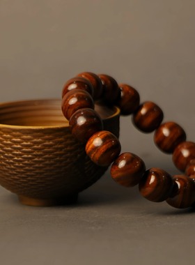 枫博士海南黄花梨桶珠手串情侣款