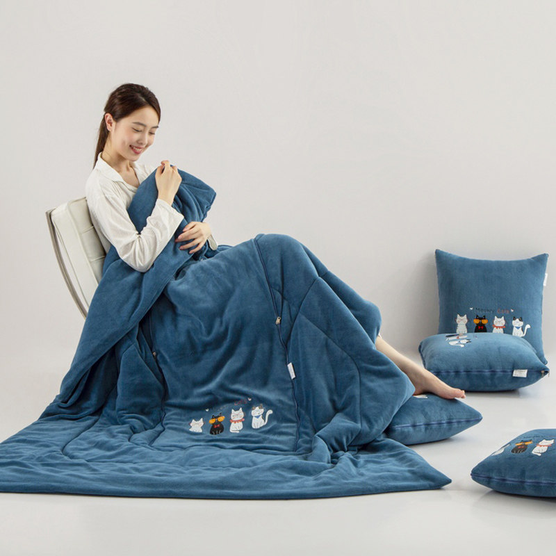 折叠加厚抱枕被子两用办公室空调枕头午睡毯二合一汽车载靠枕靠垫,淘宝优惠券,粉丝福利购,淘宝优惠卷