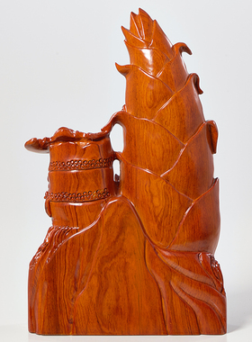 木雕节节高富贵竹子摆件实木电视酒柜客厅装饰品开业搬家工艺礼品