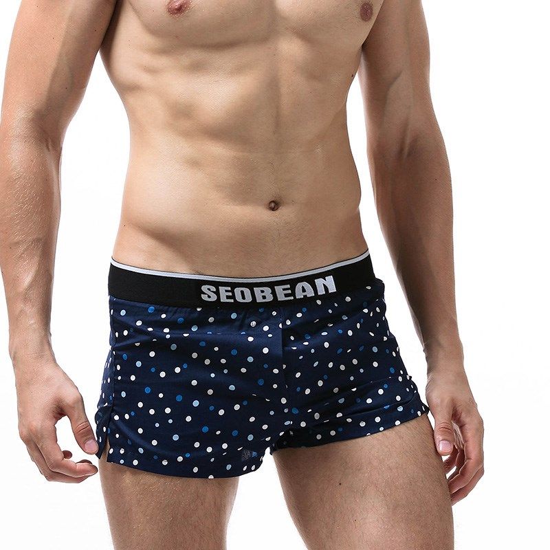 简约优雅纯棉男士家居裤防走光阿罗裤舒适睡裤短裤青年平角裤内裤,淘宝优惠券,粉丝福利购,淘宝优惠卷