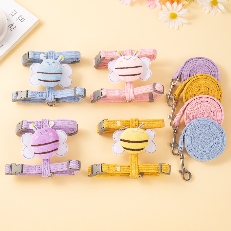 猫咪蜜蜂牵引绳防挣脱外出专用工字溜猫绳狗链子宠物布偶小猫狗绳,淘宝优惠券,粉丝福利购,淘宝优惠卷