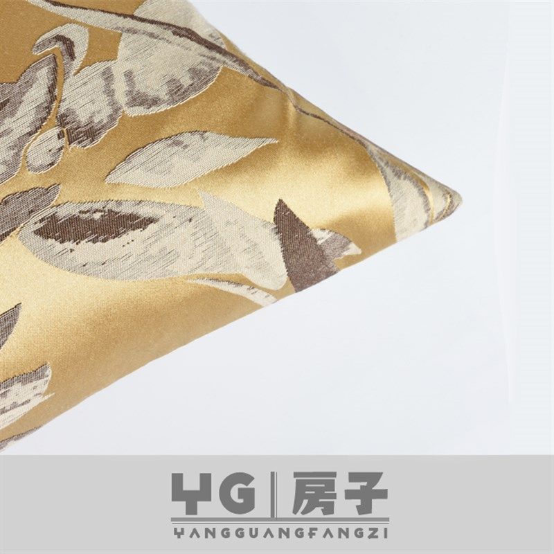 金色竹子抱枕套轻奢民宿靠包客厅沙发靠枕软装中式靠垫样板房方枕,淘宝优惠券,粉丝福利购,淘宝优惠卷