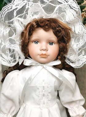 2021新款41CM田园欧式出口陶瓷娃娃卧室客厅个性摆件生日节日礼品