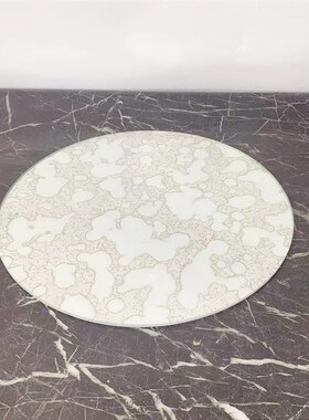 现代简约欧式银色镜面玻璃圆形托盘摆件样板房售楼处软装饰品