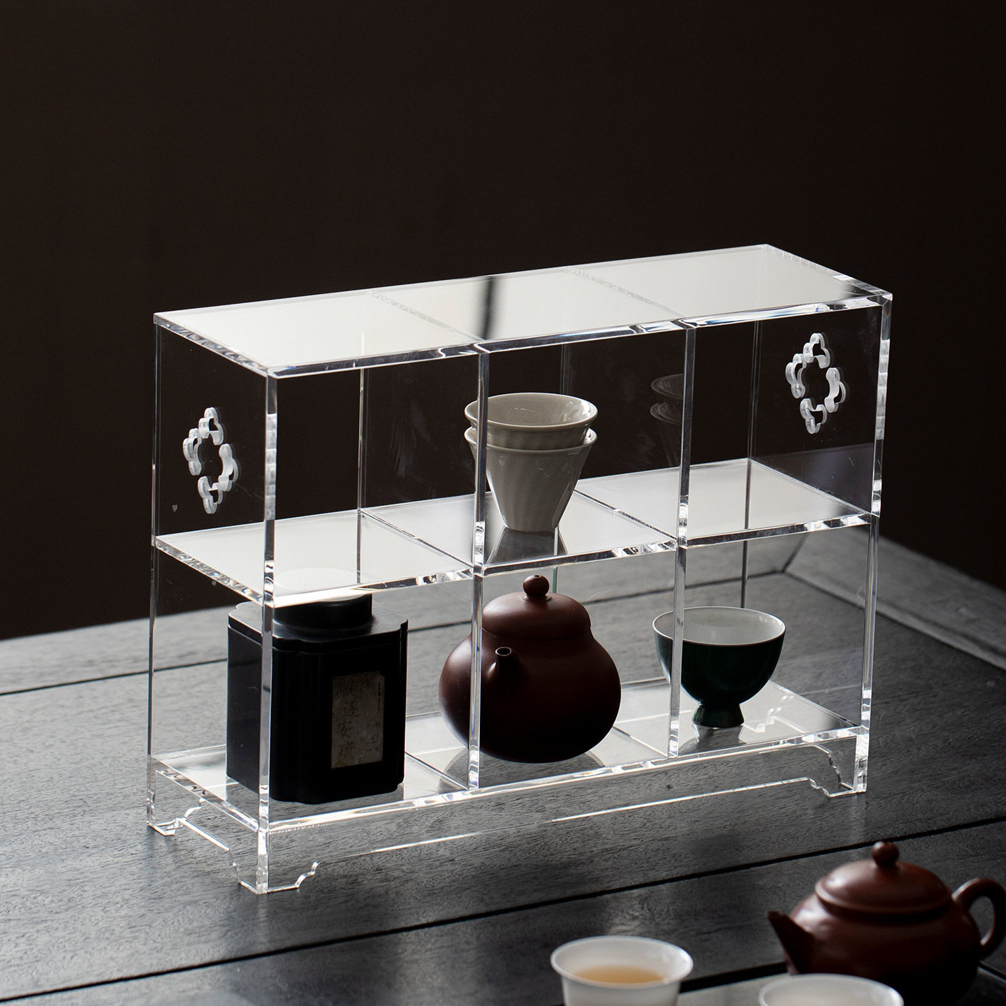 Miyan transparent acrylic tea set display storage rack