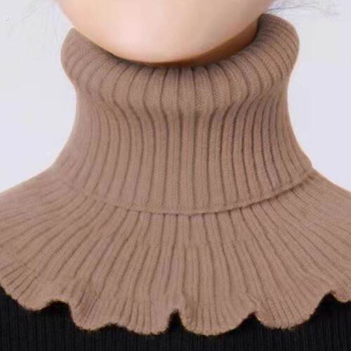 围脖女套头秋冬高领打底装饰加厚保暖护颈脖套假领子针织毛线套脖 - 图2