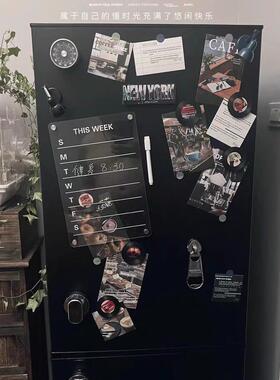 冰箱贴展示板磁贴留言板透明亚克力入户铁门磁吸周计划表备忘可擦
