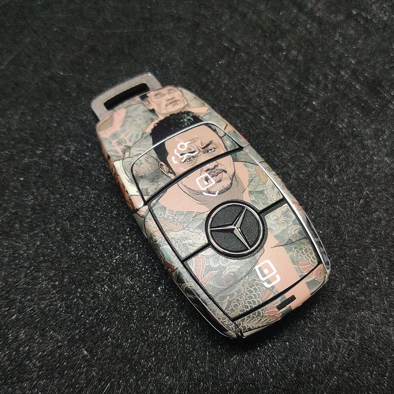 2023新款奔驰钥匙贴纸c260l e300 gla200 glc300贴画glbe车钥贴膜,淘宝优惠券,粉丝福利购,淘宝优惠卷