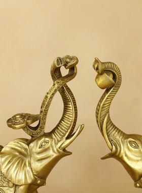 久鉴 铜大象摆饰 吉祥元宝如意对象居家办公装饰 多款式多尺寸