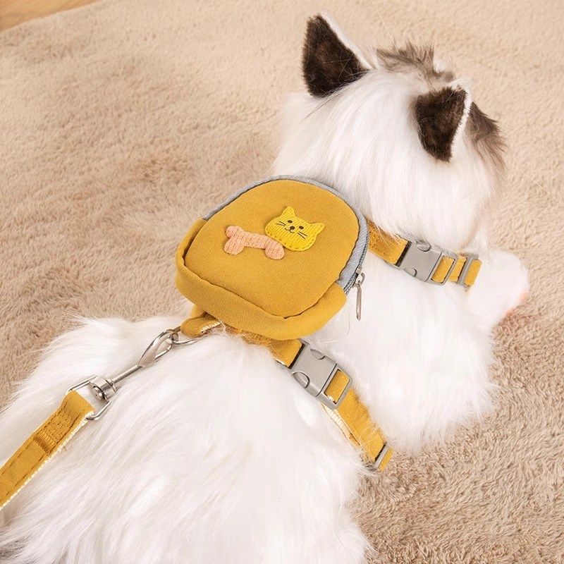 猫咪牵引绳小背包胸背带外出专用防挣脱绳链子可调节网红遛猫绳,淘宝优惠券,粉丝福利购,淘宝优惠卷