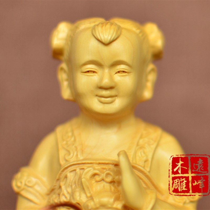 黄杨木雕实木雕刻哪吒三太子莲花太子中坛元帅精雕工艺品摆件4寸,淘宝优惠券,粉丝福利购,淘宝优惠卷