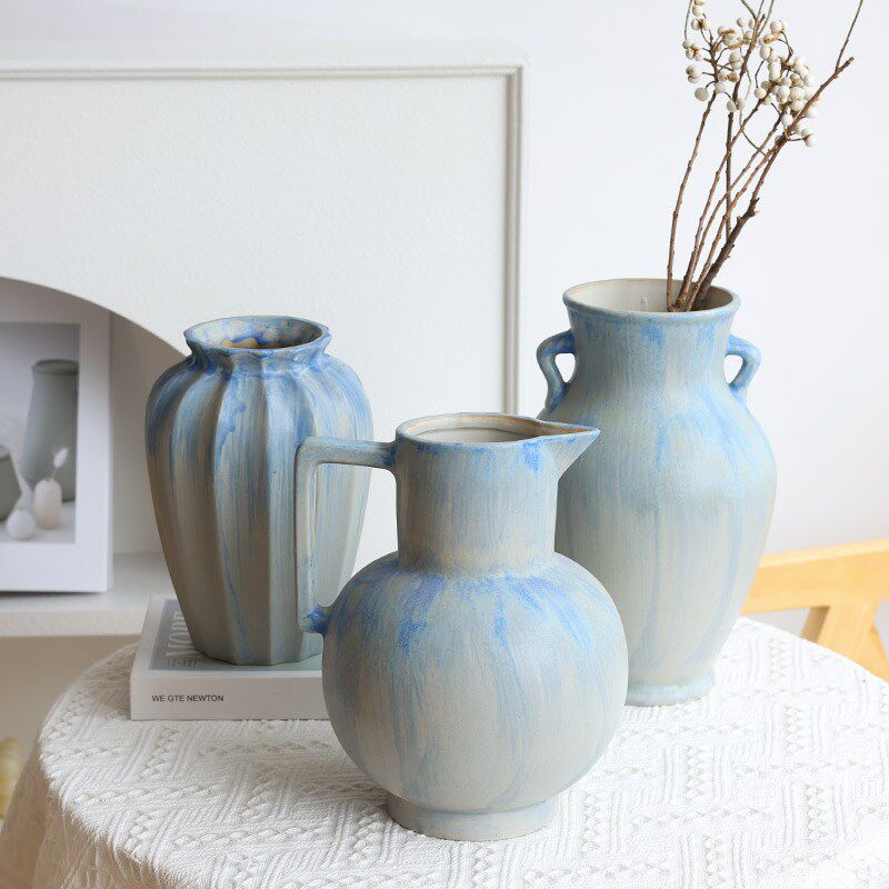 油画风陶瓷花瓶高级感艺术美学创意复古陶罐花瓶摆件客厅插花孤品,淘宝优惠券,粉丝福利购,淘宝优惠卷