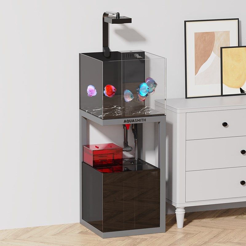 老渔匠工业风下过滤底滤鱼缸超白玻璃家用客厅造景生态水族箱,淘宝优惠券,粉丝福利购,淘宝优惠卷