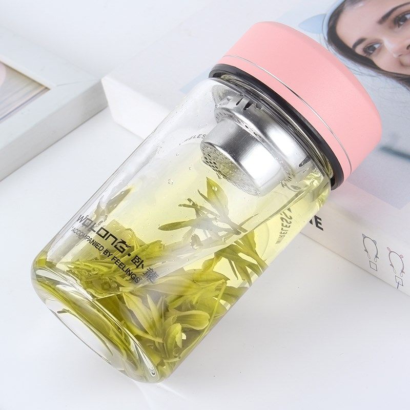 卧龙小水杯子迷你单层玻璃杯加厚女生可爱小茶杯带滤网便携小容量,淘宝优惠券,粉丝福利购,淘宝优惠卷