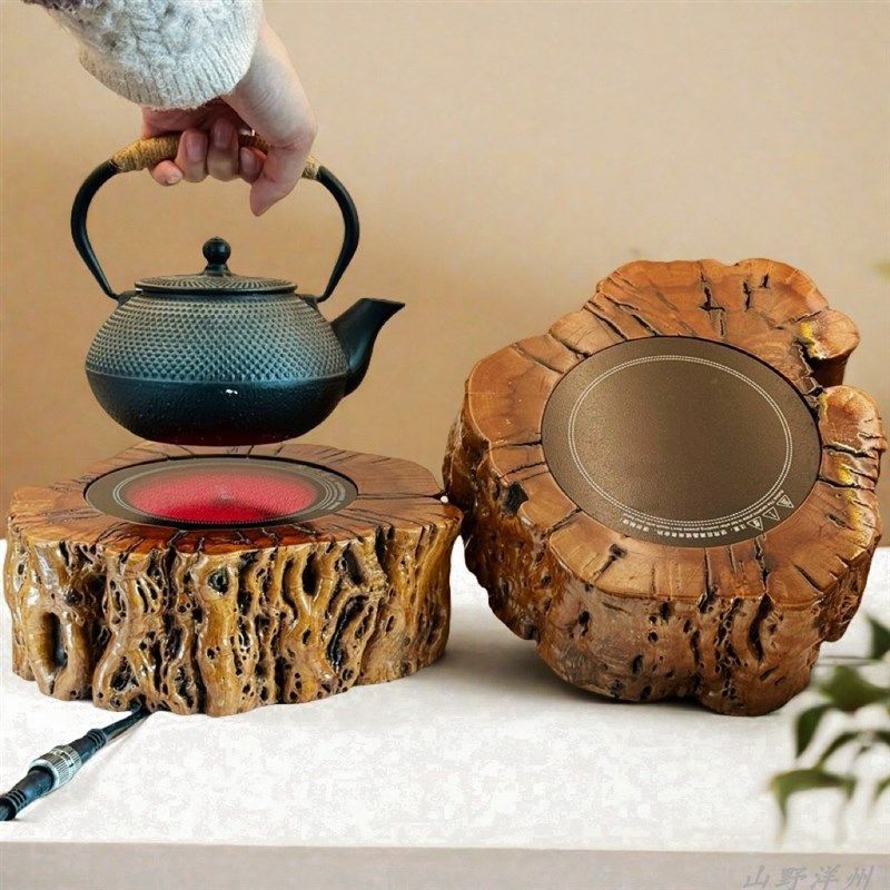 枣木茶炉中式复古电陶炉煮茶器围炉罐罐烧茶炉新款家用创意电炉,淘宝优惠券,粉丝福利购,淘宝优惠卷