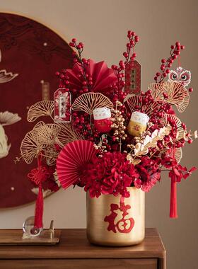 福桶摆件客厅轻奢高档乔迁新居礼品结婚新房红色新年装饰搬家礼物