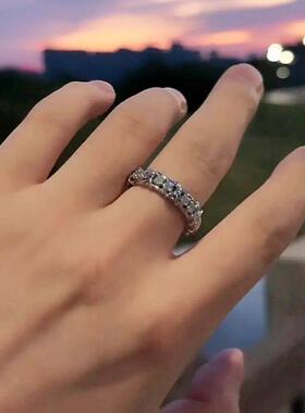 崔十八同款戒指满钻交叉高级感气质简约开口指环小众设计百搭配饰