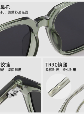 绿色方框偏光防紫外线超轻墨镜