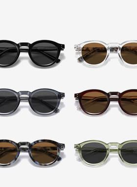 TR复古绿圆框偏光防紫外线墨镜