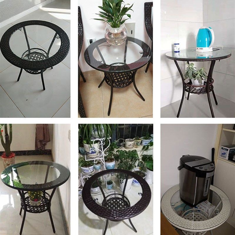 钢化玻璃桌面小圆桌藤桌圆形玻璃茶几餐桌酒店餐馆定做长方形台面,淘宝优惠券,粉丝福利购,淘宝优惠卷