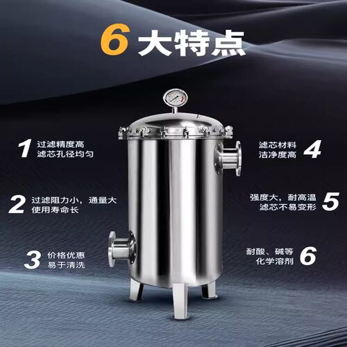 304不锈钢袋式过滤器工业涂装PCW循环冷却水塔涂装纺织废水过滤器 - 图0