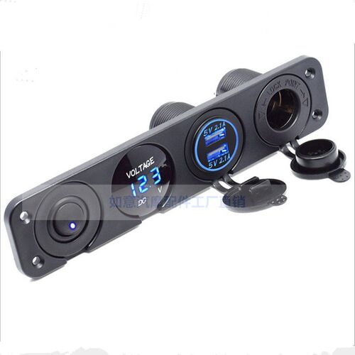 汽车点烟器插座USB车载充电器电压表改装点烟器总成带开关12Vusb - 图0