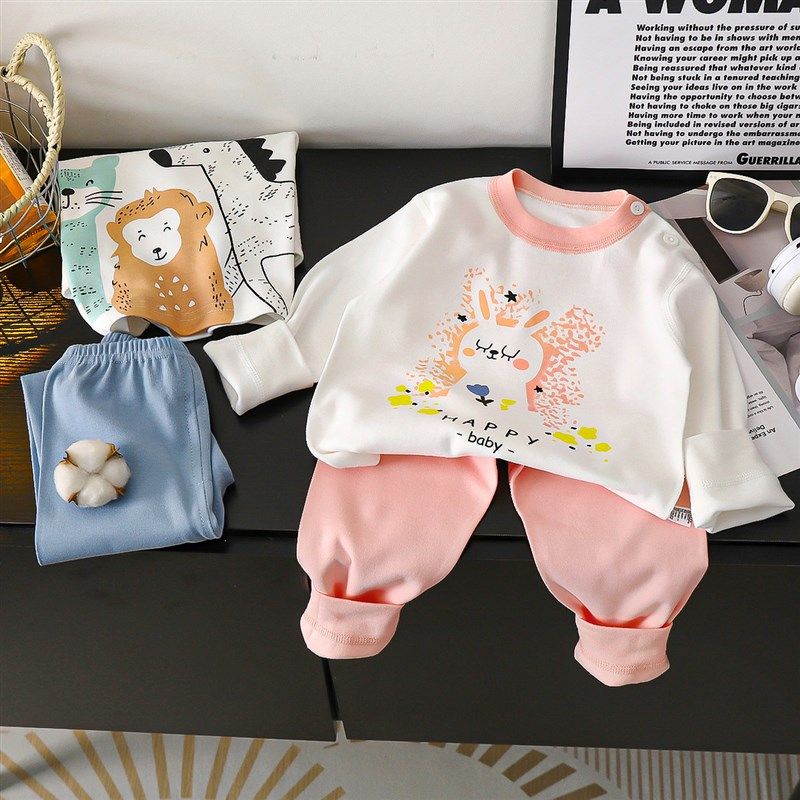 儿童秋衣秋裤套装纯棉女宝宝全棉睡衣两件套男童内衣婴儿家居服,淘宝优惠券,粉丝福利购,淘宝优惠卷