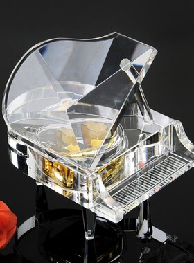 DIY高档水晶钢琴音乐盒摆件生日送妈妈老师男女友老婆圣诞节礼品