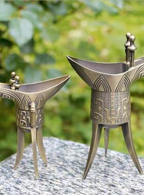 古风古代酒杯摄影拍照道具高脚杯彷古爵杯酒樽复古杯子酒觞中国风