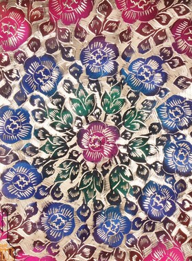 巴基斯坦手工漆彩挂盘装饰盘仿古居家玄关铜盘子摆件新疆饭店摆盘