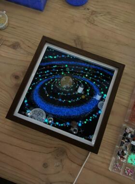 Led大气灯发光宇宙画手工DIY创意星空画饰品装饰画男朋友生日礼物