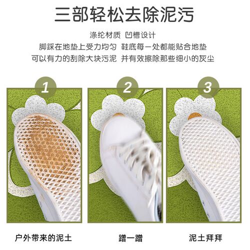 小清新花朵丝圈地垫入户门垫pvc可裁剪进户门脚垫家用玄关防滑垫 - 图1