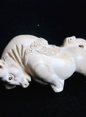 桃木六合生肖牛鼠摆件属牛鼠者办公室书房桌面平安吉祥装饰品摆设