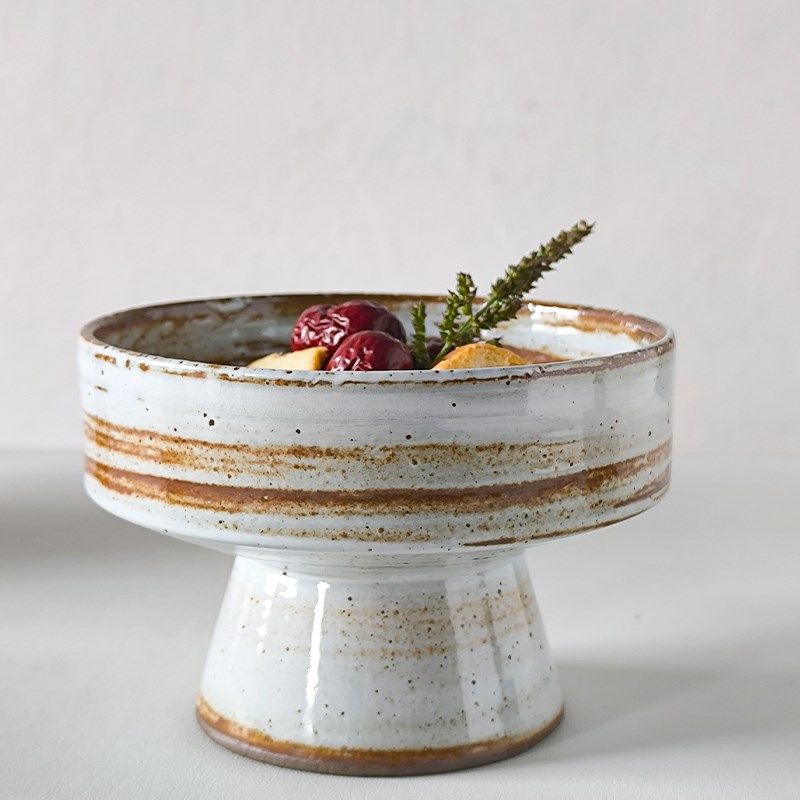 【特色高级料理餐具】直口高脚碗餐厅复古5英寸高足干果盘点心碗,淘宝优惠券,粉丝福利购,淘宝优惠卷