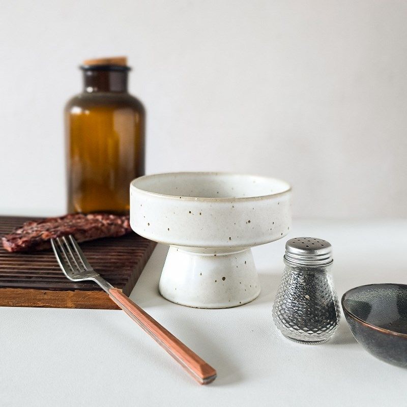 【特色高级料理餐具】直口高脚碗餐厅复古5英寸高足干果盘点心碗,淘宝优惠券,粉丝福利购,淘宝优惠卷