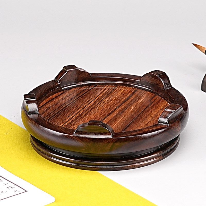 实木底座可旋转圆形花瓶盆景香炉茶壶鱼缸佛像摆件黑檀木底座托架,淘宝优惠券,粉丝福利购,淘宝优惠卷