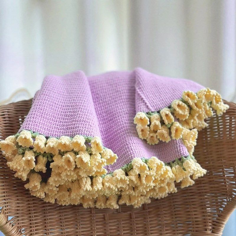 铃兰花束毯子编织材料包diy手工毛毯钩针钩织毛线花朵手捧花玫瑰,淘宝优惠券,粉丝福利购,淘宝优惠卷